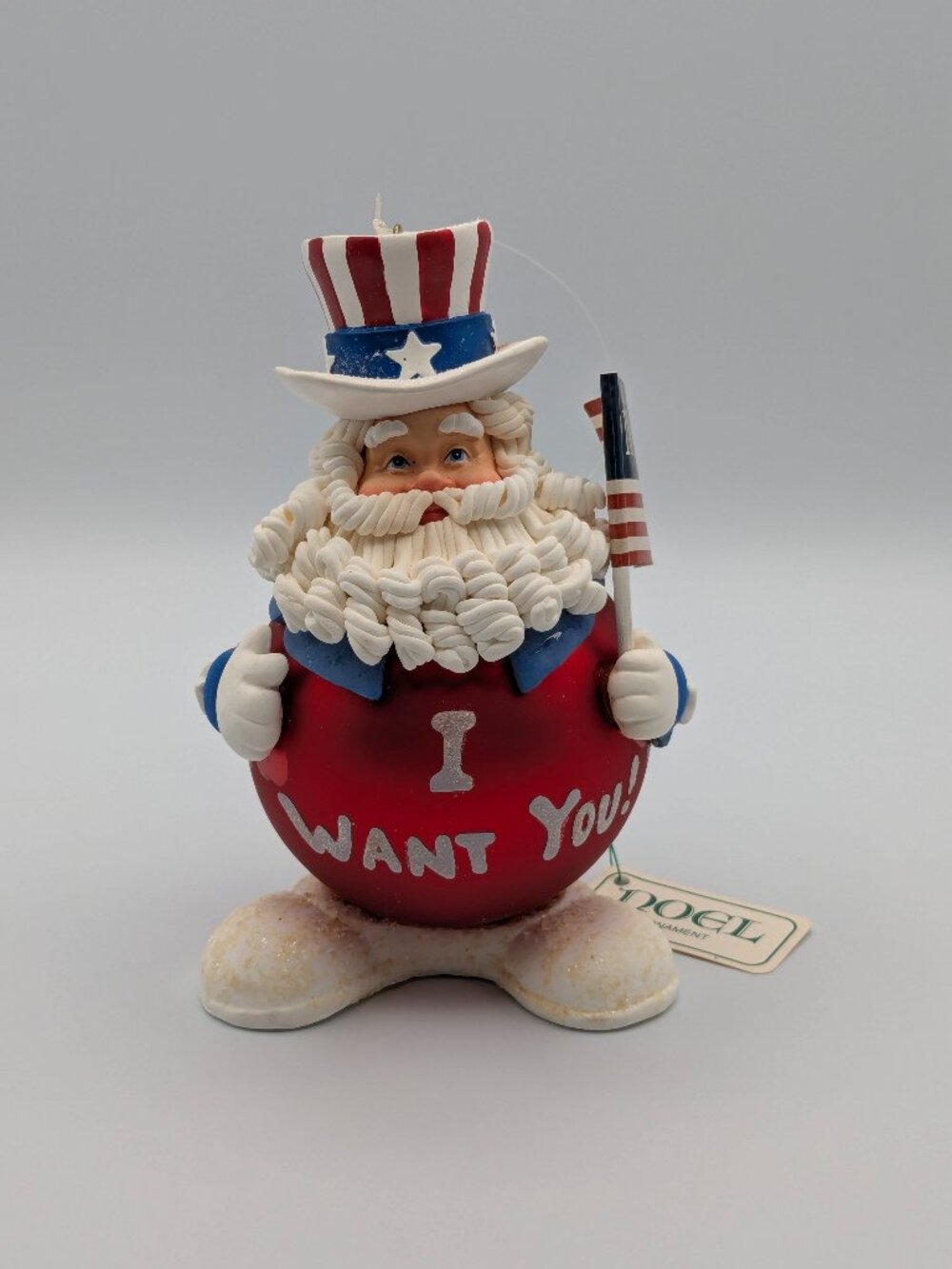 Department 56 I Want You 1999 Pastimes Santa Ornament, Uncle Sam, Americana